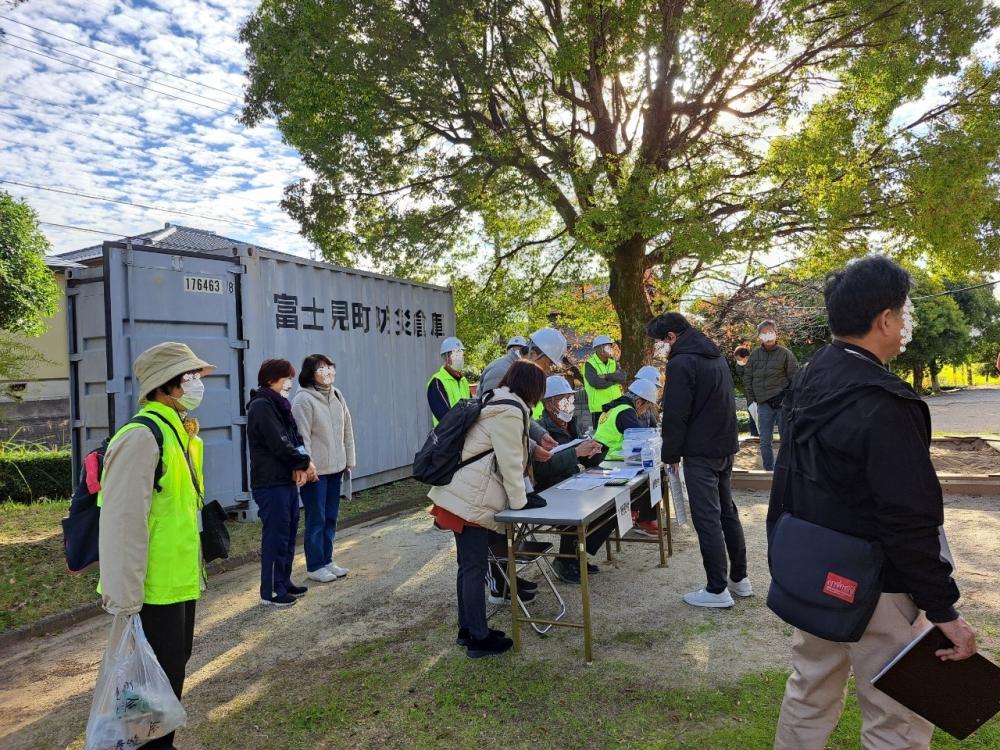 (2)一時避難所(五軒屋公園)での安否確認集計