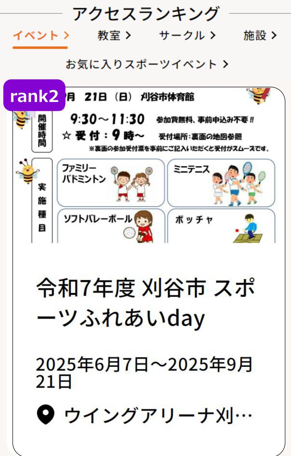 スポーツふれあいday_Rank2