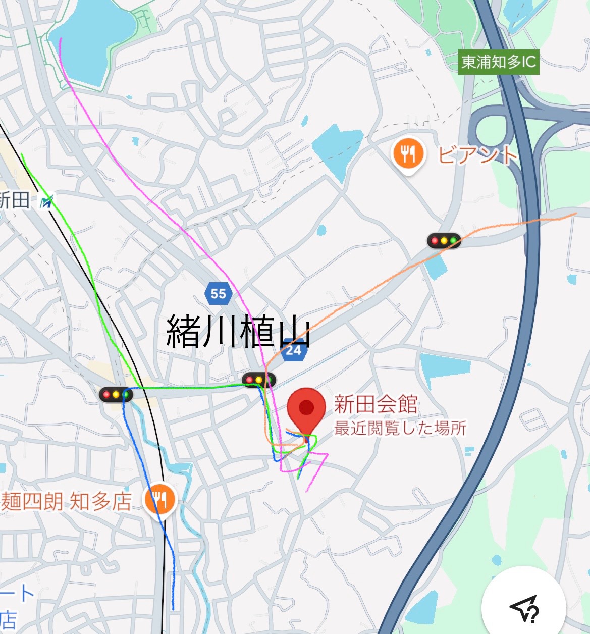新田会館への地図